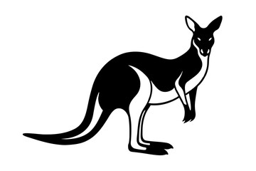 Canvas Print - kangaroo silhouette vector illustration