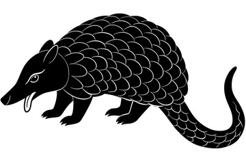 Wall Mural - pangolin silhouette vector illustration