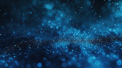 Poster - Dark blue and glow particle abstract background