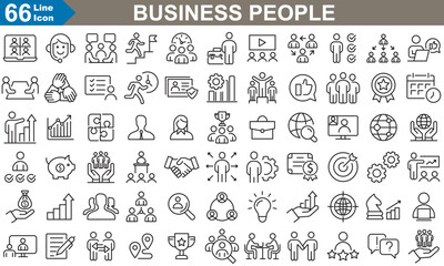 Wall Mural - business people outline icons set vector illustrator.