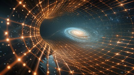 Poster - A detailed diagram explains the principles of general relativity and spacetime curvature.