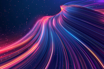 Poster - abstract background of smooth lines. big data visualization.