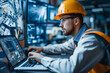 © ValNik Creations - engineering systems. A maintenance engineer checks the system. Control block. Business and professions.