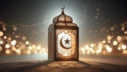 Wall Mural - Background for Islamic New Year with a traditional lantern.
