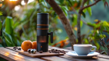 Poster - A traveler's essential: a portable coffee maker for enjoying great coffee anywhere