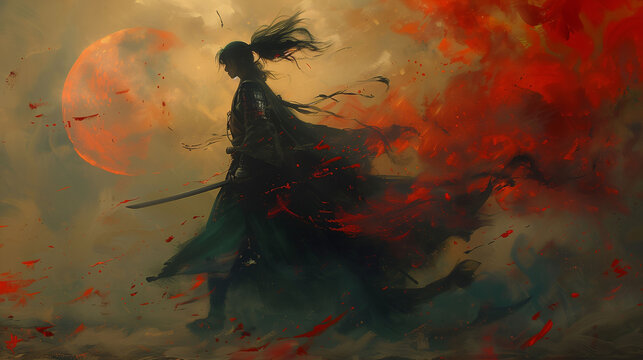 Illustration abstract Samurai background