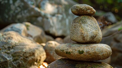 Wall Mural - a peaceful and serene sanctuary hidden ast a group of mushroom rocks creating a tranquil place for r