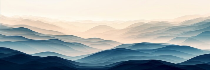 Poster - abstract vector pattern of waves in shades of blue