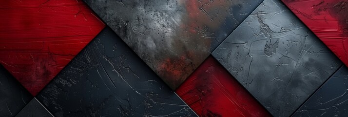 Aufkleber - Dark grey, red and black geometric background with dark gray and deep burgundy charcoal colors in geometric shapes.