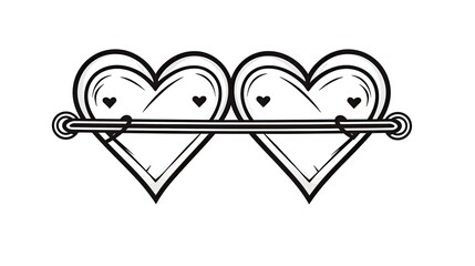 Sticker - heart with black and white background