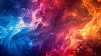 Poster - Abstract background of colorful cigarette smoke swirling and intertwining in a mesmerizing display