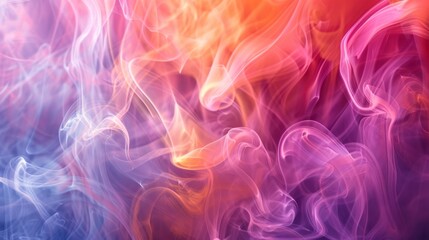 Poster - Abstract background of colorful smoke trails blending and weaving together in a surreal display