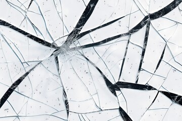 Wall Mural - High-resolution PNG image of cracked glass texture.