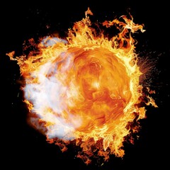 Wall Mural - Ultra-high-definition 4K image of a fiery explosion.