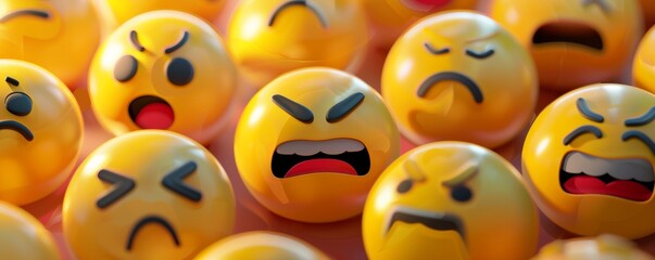 angry emoji surrounded by other negative emojis expressing disapproval
