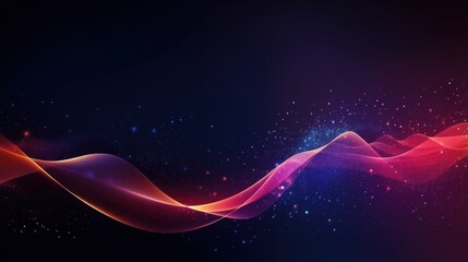 Sticker - Abstract technology background with waving particle design