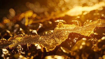Poster - Close-up of a golden line graph charting the rise and fall of gold prices over time