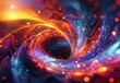© Biru Langit Desember - Generate a vibrant abstract 3D background vector with interlocking spirals and colorful particle effects