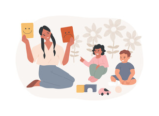 Poster - Social-emotional development isolated concept vector illustration.