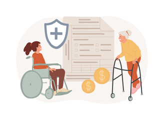 Poster - Social-security benefit isolated concept vector illustration.