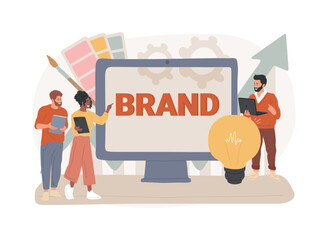 Poster - Company branding isolated concept vector illustration.