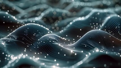 Poster - Abstract blue background with a wave-like pattern created using gradient meshes. The texture is reminiscent of water, with a soft, flowing effect and subtle shimmering lights.