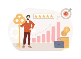 Poster - Key to success isolated concept vector illustration.