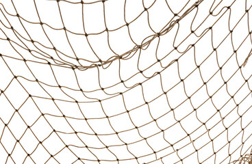 Wall Mural - Football or tennis net. Rope mesh on a white background close-up