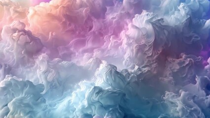 Poster - Abstract digital art depicting blue and white gradient mesh clouds. The image has a soft, dreamy feel and is perfect for use as a background or wallpaper.