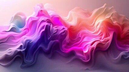 Poster - A close-up image of a soft, sheer fabric with a purple and pink gradient, draped on a smooth surface.