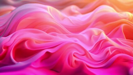 Poster - A close-up photo of pink and orange gradient mesh fabric, showcasing its soft, flowing texture.