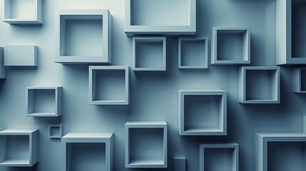 Poster - A wall of blue boxes with a white background