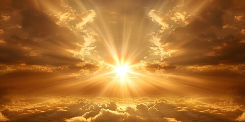 Golden Sky Symbolizing Hope and Faith. Concept Sunset Photography, Hopeful Imagery, Inspirational Messages
