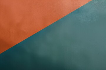 Poster - Vibrant orange and green wall background with a modern geometric design, perfect for adding creativity to any space. Plenty of room for your artistic touch