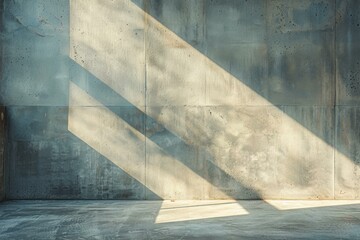 Canvas Print - Sunlight and shadows on a concrete wall. AI.