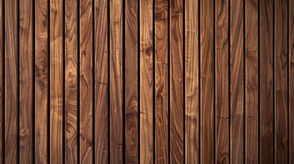 Vertical walnut wood slats high-resolution texture for interior design backdrop or pattern with natural grain details
