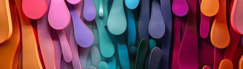 Poster - Colorful Abstract Dripping Shapes Design