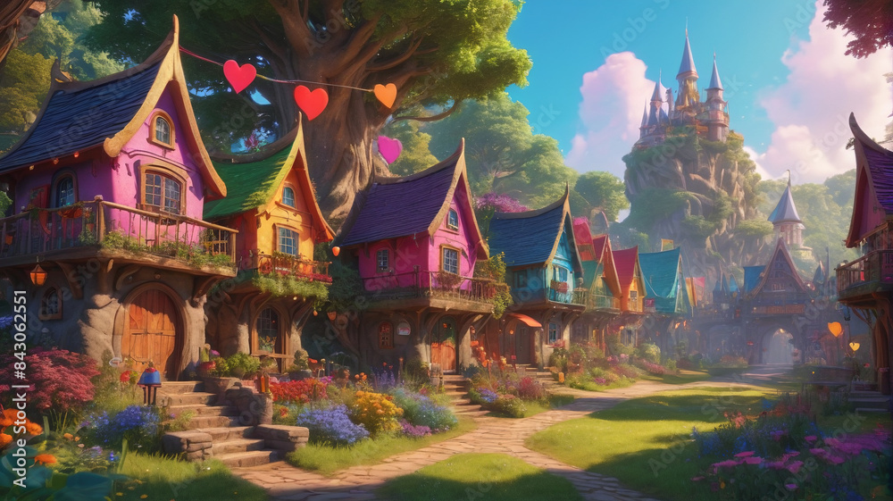 Nestled in the heart of the enchanted forest, the elf village bursts ...