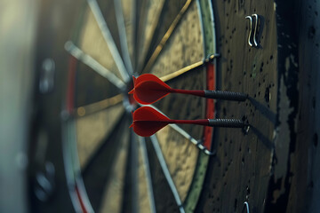 A dart precisely hitting the middle of a target, symbolizing accuracy and success in achieving goals.