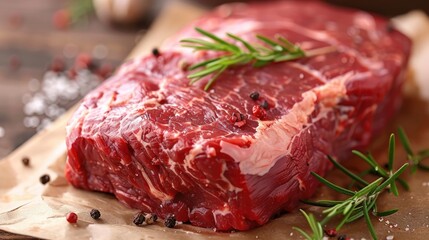 Canvas Print - A fresh uncooked beef cut