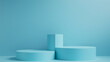 © Unknown studio - Composition of steps realistic Minimal background. podium lightblue or blue sky color background environment with copy space for product presentation. 3d rendering illustration.