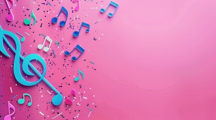 Sticker - international music day background concept with space area for text