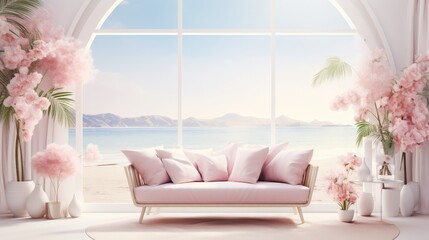 Wall Mural - Airy Charm in the Living Area
