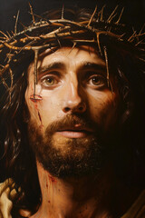 Wall Mural - Jesus Christ in a crown of thorns