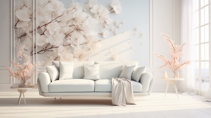 Wall Mural - Breezy and Bright Living Room
