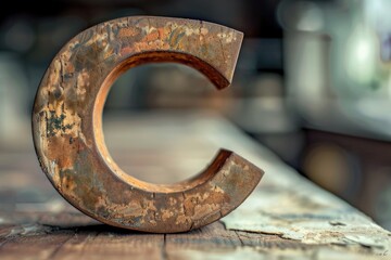 Aufkleber - Close-up shot of a wooden letter on a table