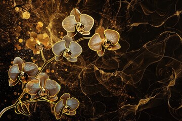 Poster - A close-up shot of a single flower on a dark, matte background