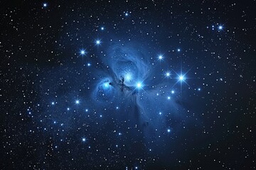 Poster - A cluster of stars in the dark blue night sky