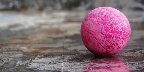 Poster - A pink egg sitting on top of a puddle of water, great for illustration or design concepts