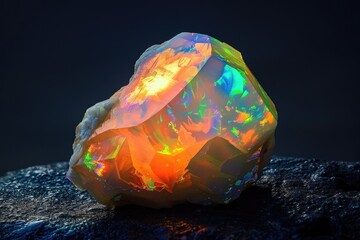 Aufkleber - A large piece of oplite sitting on top of a rock, suitable for use in geological or educational contexts